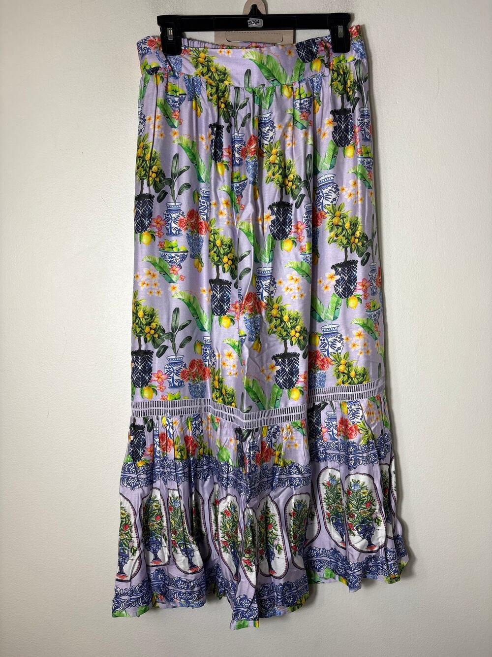 Emily Lovelock Purple Lemon and Lime Maxi Skirt Sz 6/8